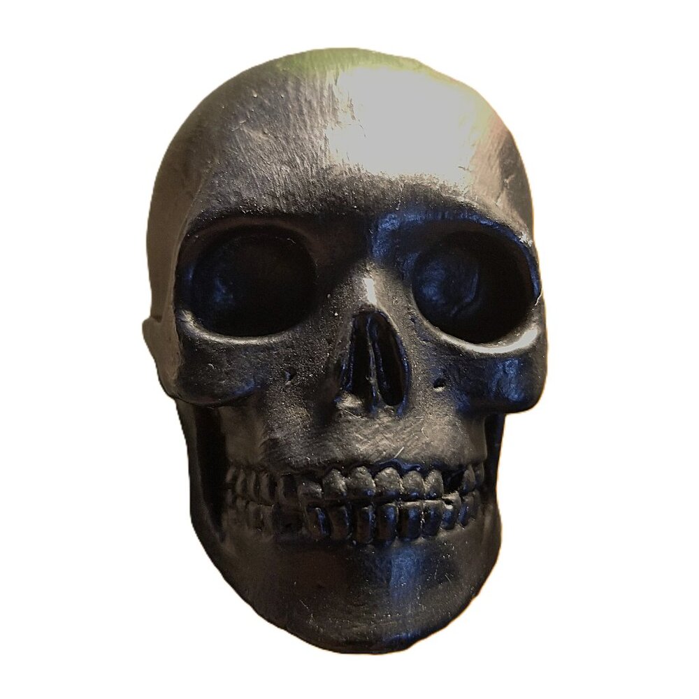 Mini Black Resin Skull Head Sculpture Modern Skull Art Home Decor for Edgy Style - Picture 4 of 12